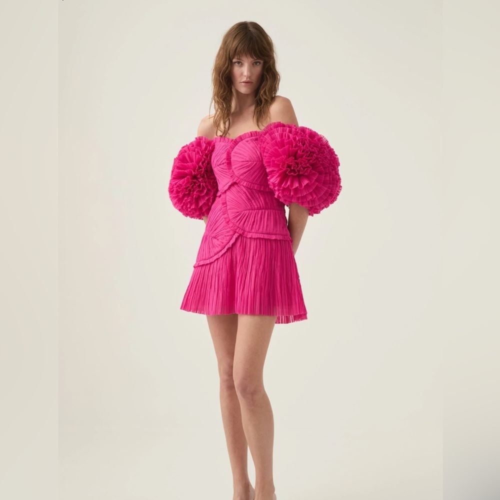 Aje Crystallise Pleated Mini Dress